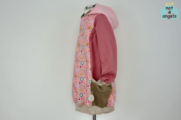 Kaputzen-Kleid Blüten rosa Gr. 122