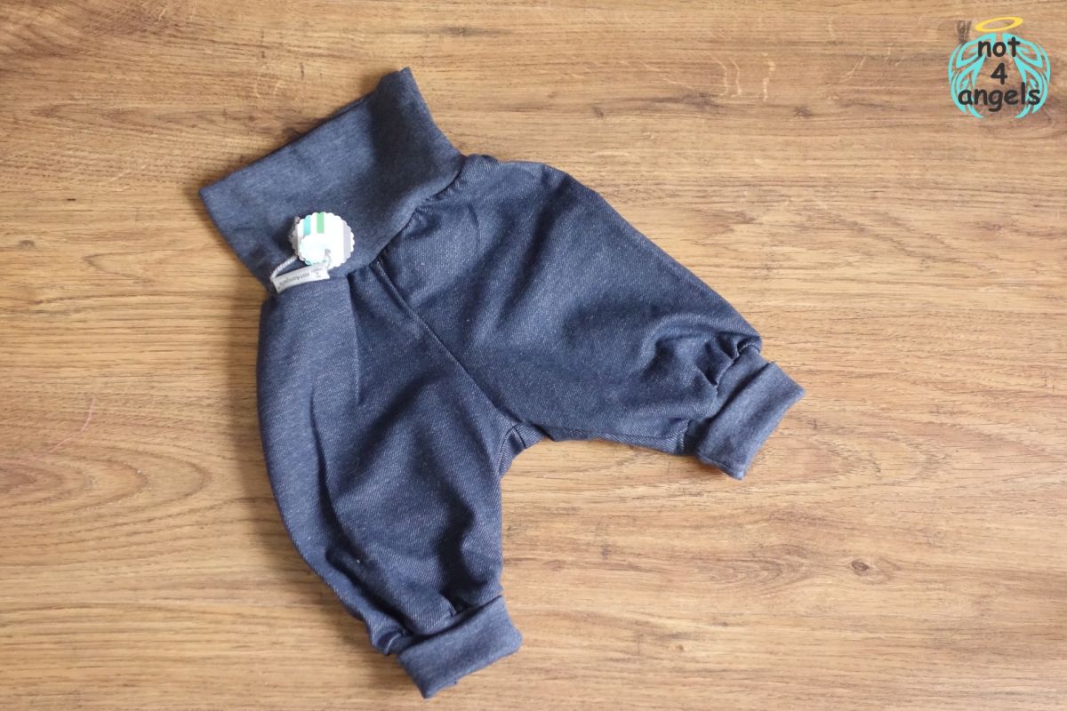 Denimjersey-Mitwachshose uni dunkelblau Gr. 56-62