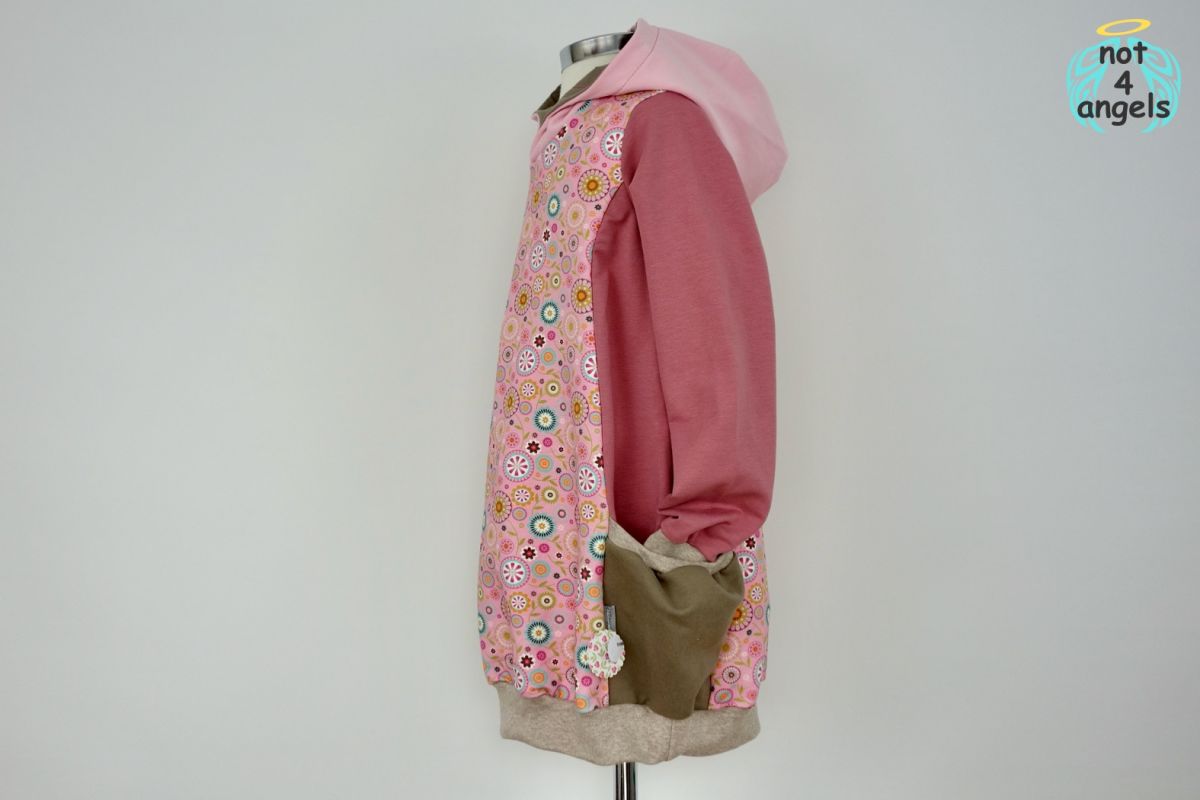 Kaputzen-Kleid Blüten rosa Gr. 122