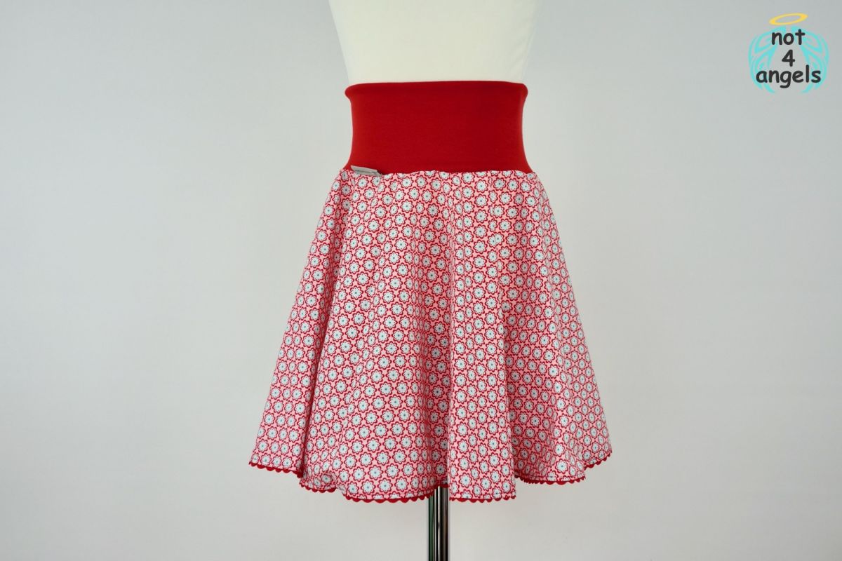 Tellerrock Blüten rot Gr. 92-98