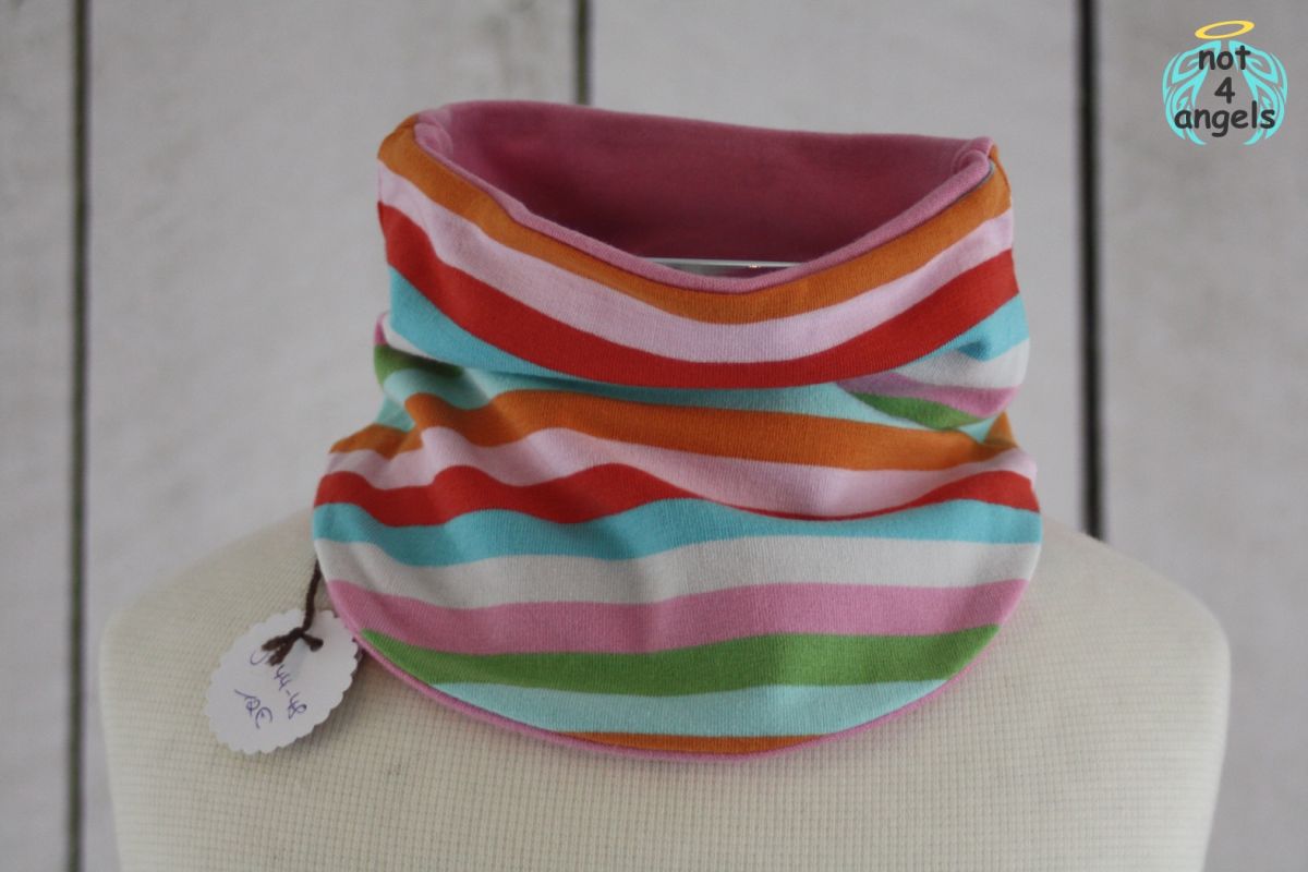 Halssocke Bunte Streifen mit rosa