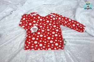 Baby-Hemdchen Punkte weiß auf rot Gr. 68-74