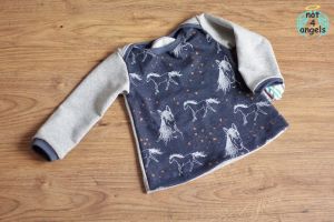 Baby-Hemdchen Pferde auf dunkelblau Gr. 68-74