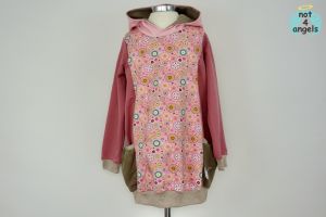 Kaputzen-Kleid Blüten rosa Gr. 122
