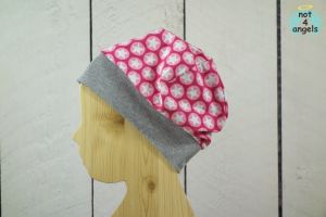 Mütze Sterne im Kreis pink