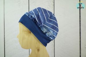 Mütze Batik-Streifen jeansblau