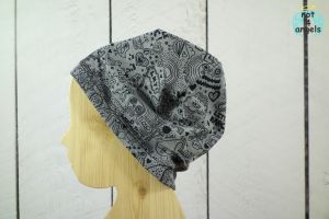 Beanie Graffiti auf grau-meliert