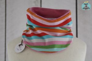 Halssocke bunte Streifen mit rosa