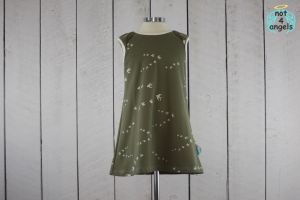 Kleid mit Ärmelkäppchen Schwalben khaki Gr. 110