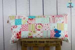 Kissenbezug Patch türkis-rosa 40 x 80