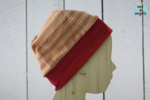Mütze Streifen gelb-rot