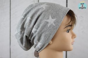 Beanie Sterne grau-meliert Teenies