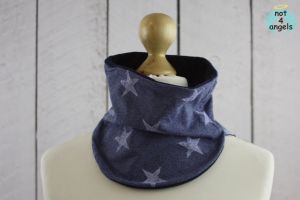 Halssocke Sterne auf jeansblau-meliert